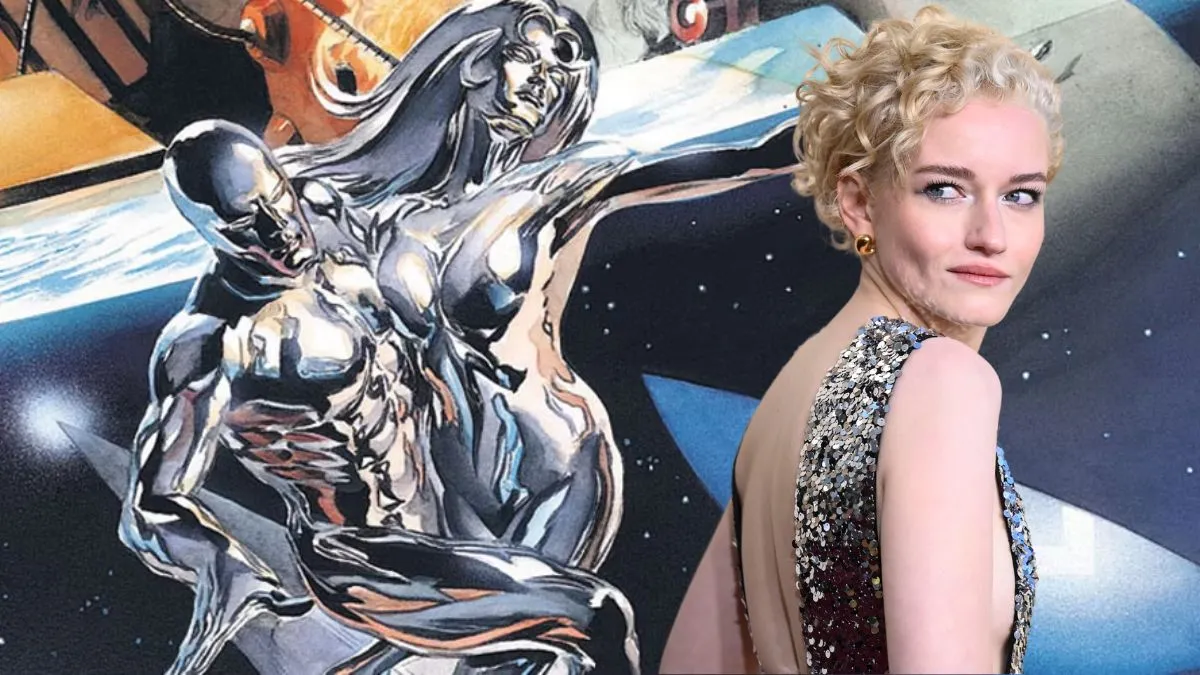 Silver Surfer and Shalla-Bal in Marvel Comics/Julia Garner at the 81st Golden Globe Awards held at the Beverly Hilton Hotel on January 7, 2024 in Beverly Hills, California.