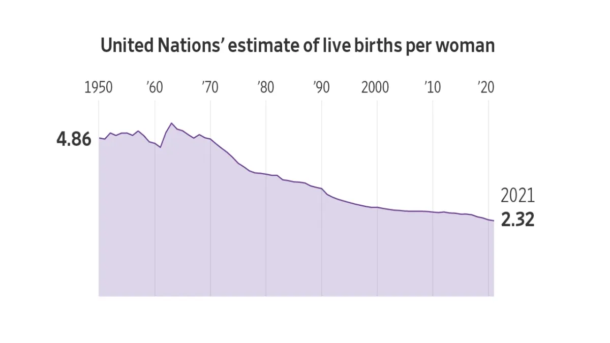 The declining rate of births in America 