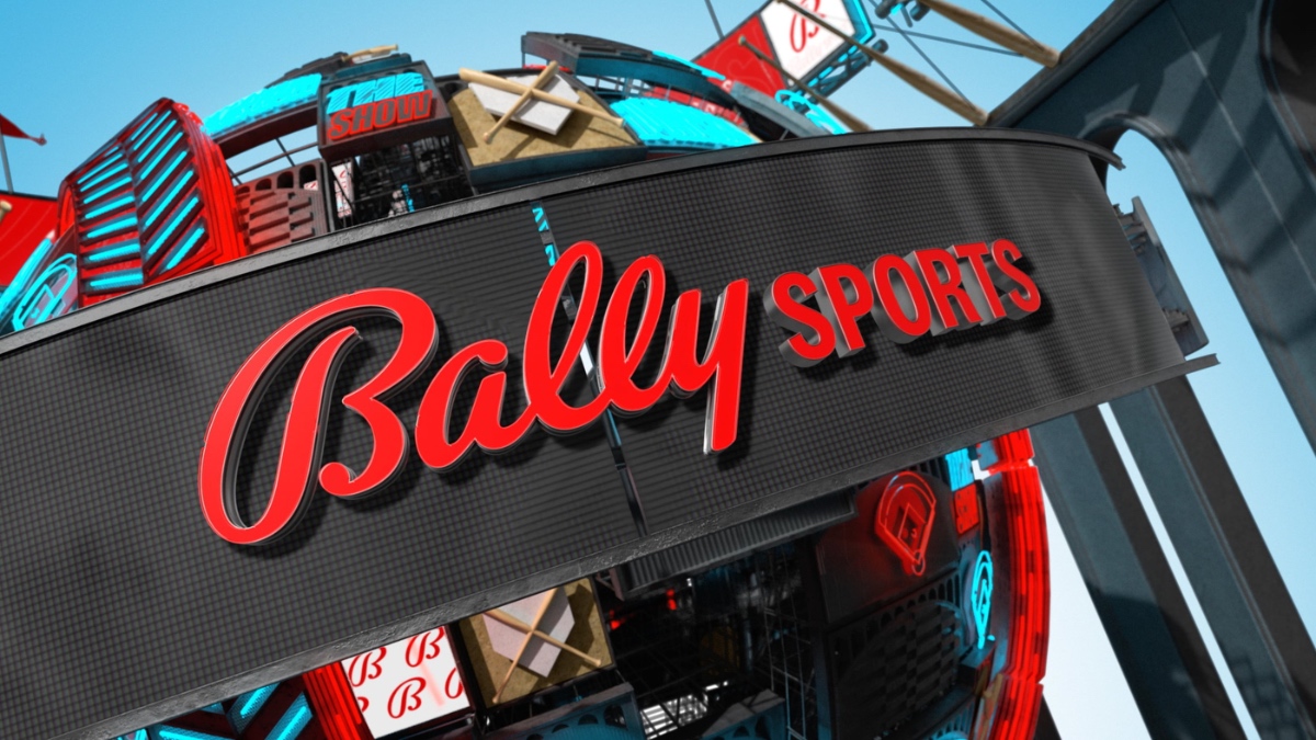 The Bally Sports motion graphic logo during broadcasts.