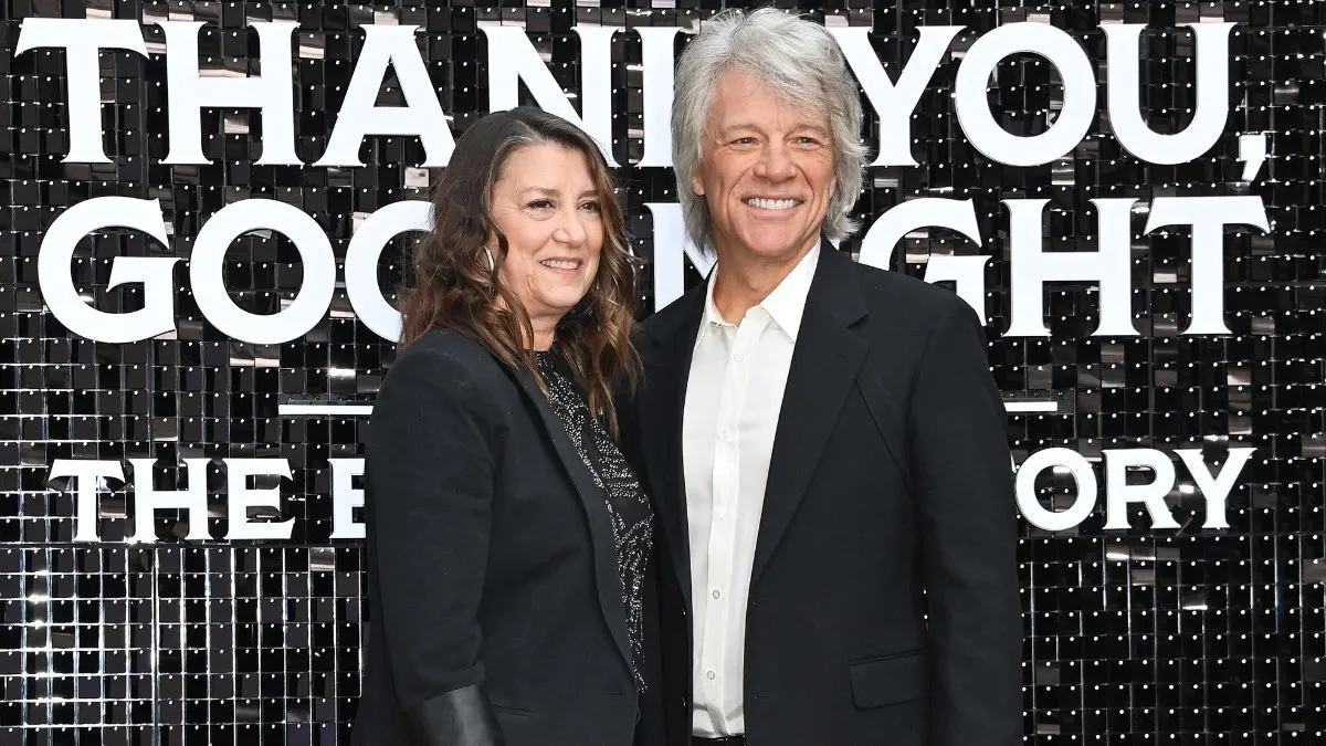 LONDON, ENGLAND - APRIL 17: Dorothea Bongiovi and Jon Bon Jovi attend the UK Premiere of "Thank You, Goodnight: The Bon Jovi Story" at Odeon Luxe Leicester Square on April 17, 2024 in London, England. (Photo by Dave Benett/WireImage)