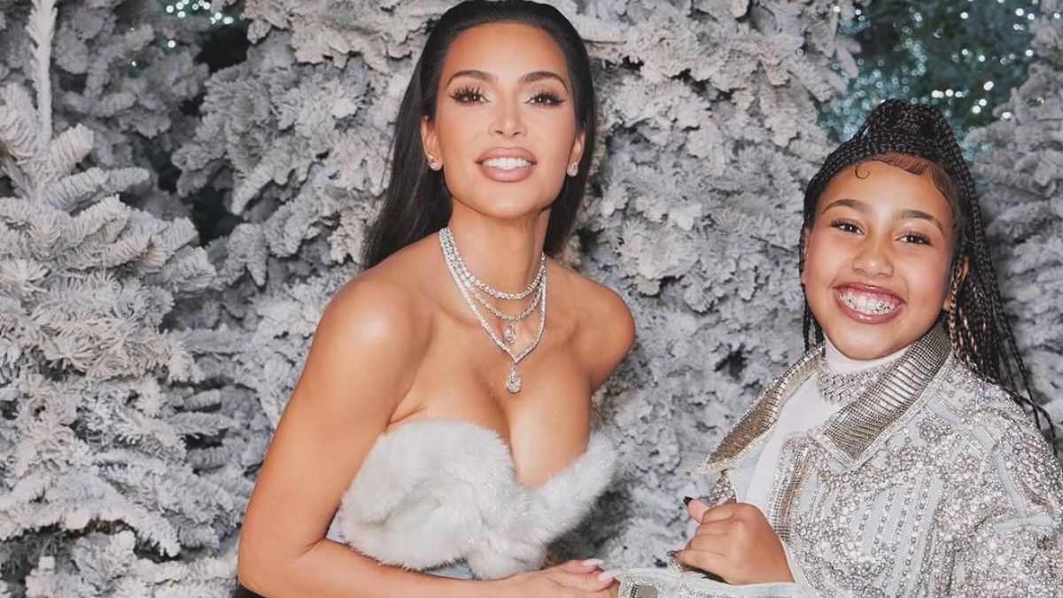 Kim Kardashian and North West for their Christmas 2023 photo shoot
