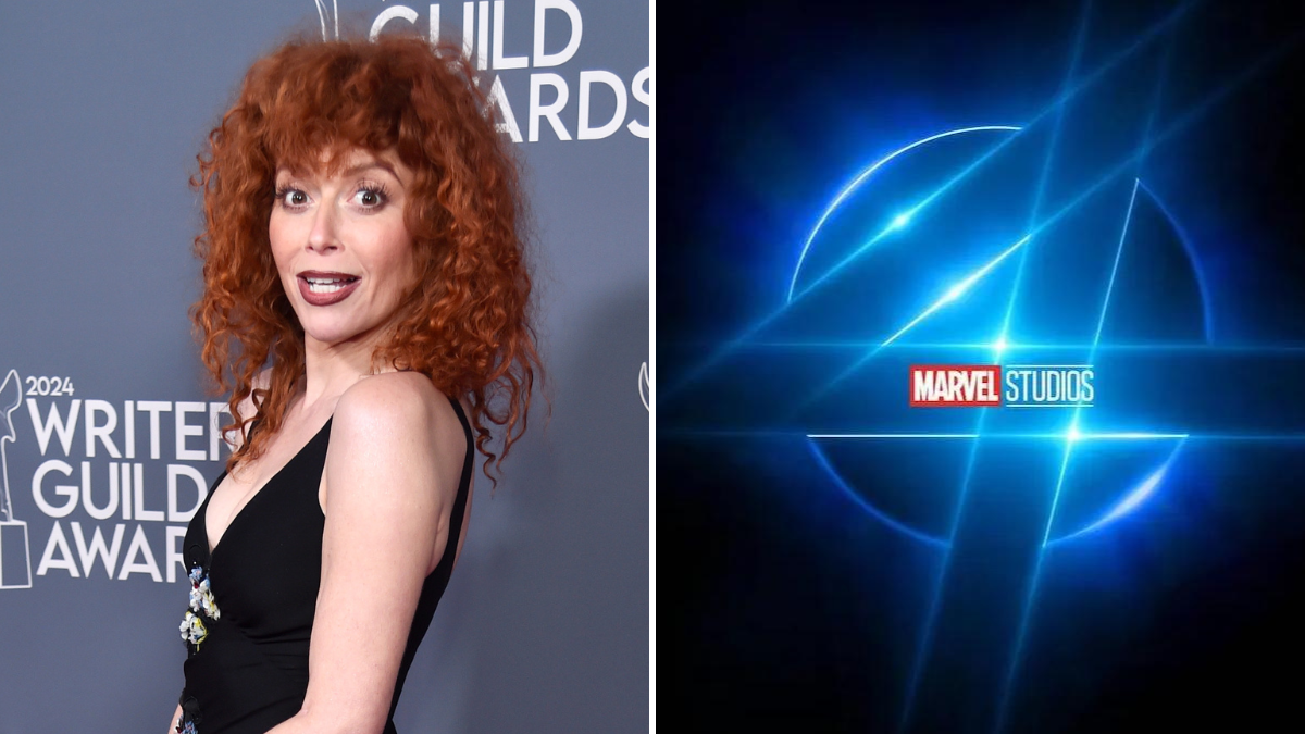 Natasha Lyonne next to the logo for Marvel's 'Fantastic Four'