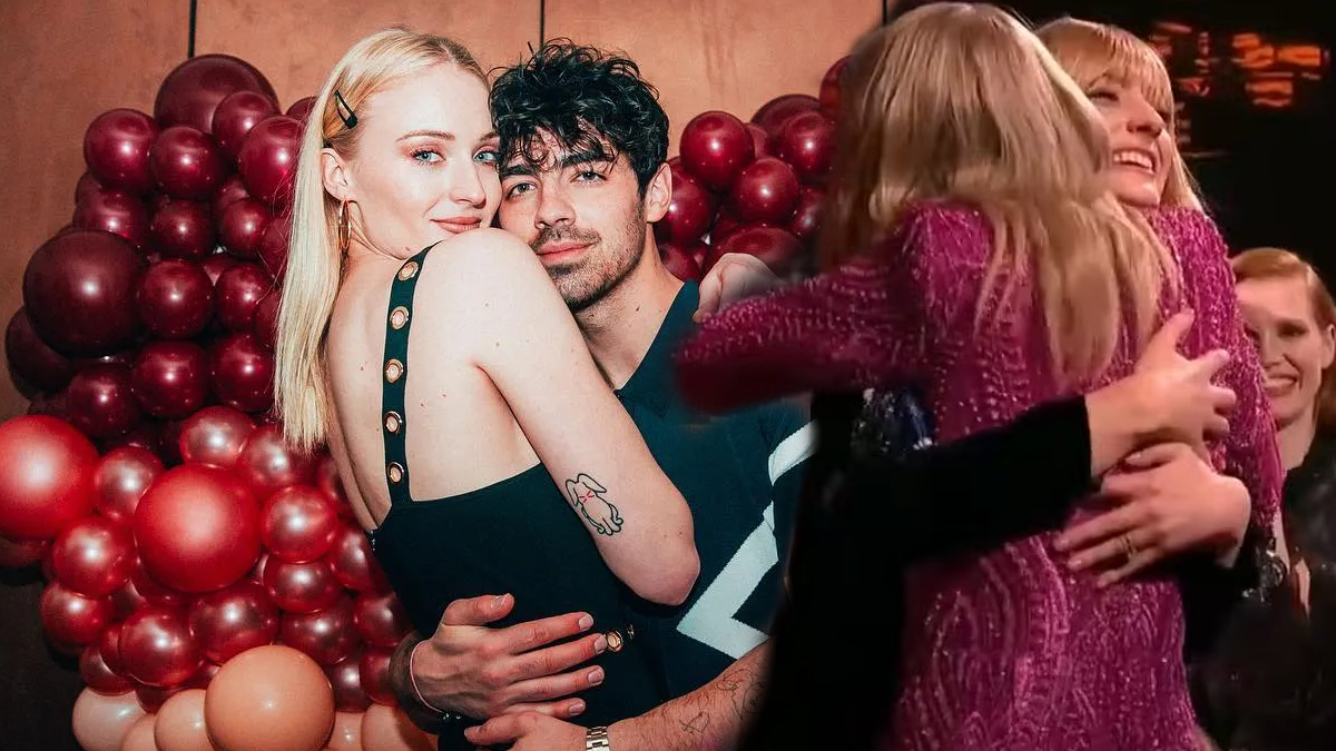 Sophie Turner loved up with Joe Jonas and also hugging Taylor Swift