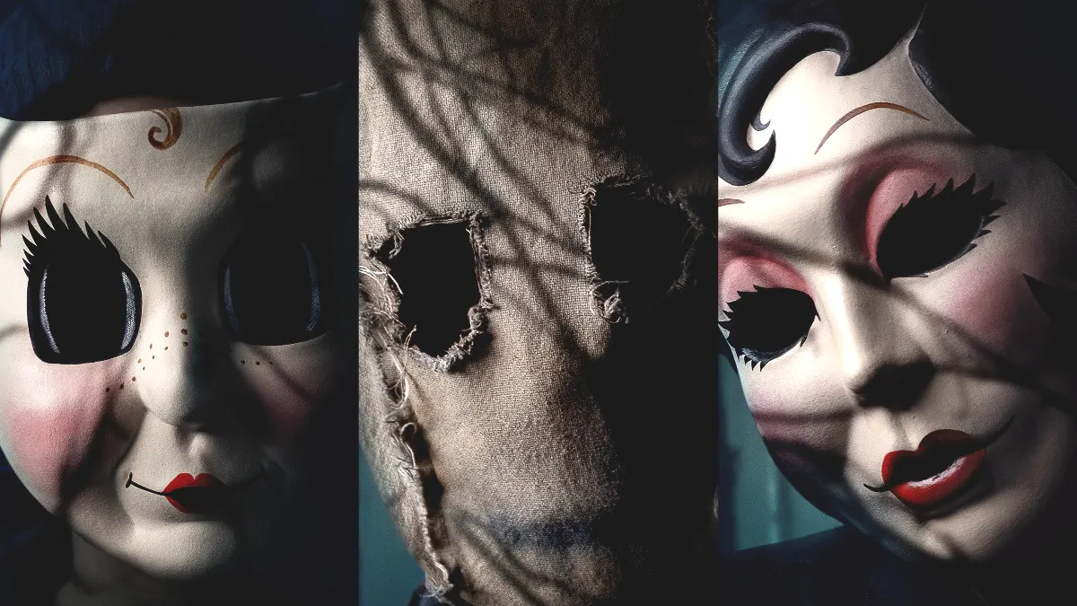 Montage of Dollface, Scarecrow, and Pin Up Girl as seen in The Strangers Chapter 1