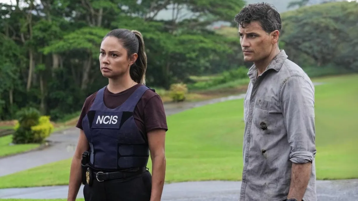 Vanessa Lachey and Enver Gjokaj in NCIS: Hawai'i