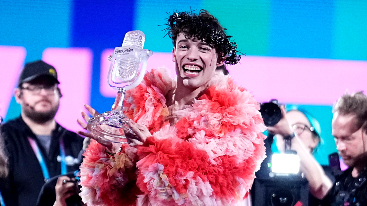 Nemo with the Eurovision trophy