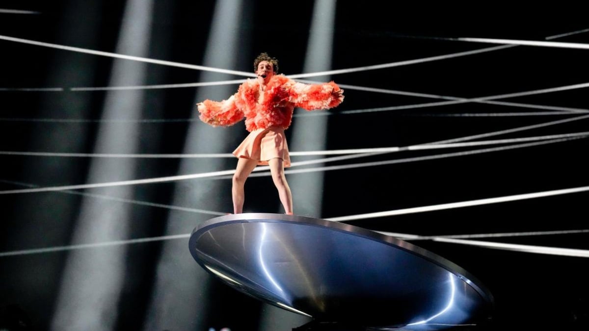 Nemo performing at the Eurovision Song Contest