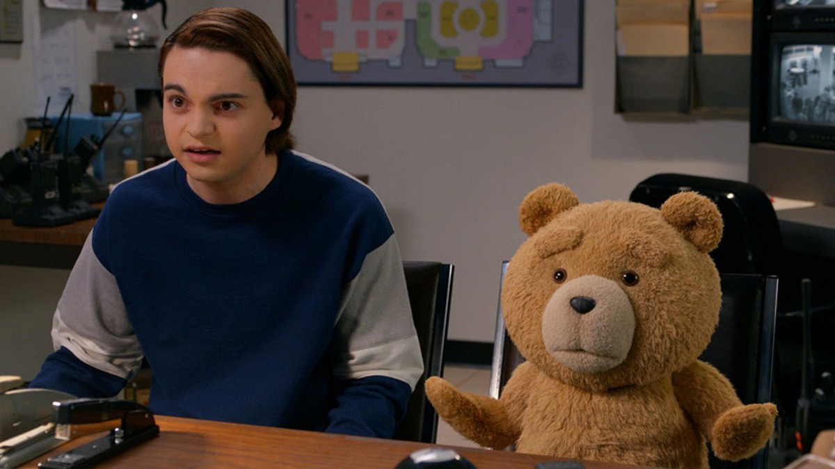 Max Burkholder and Ted in Peacock's Ted