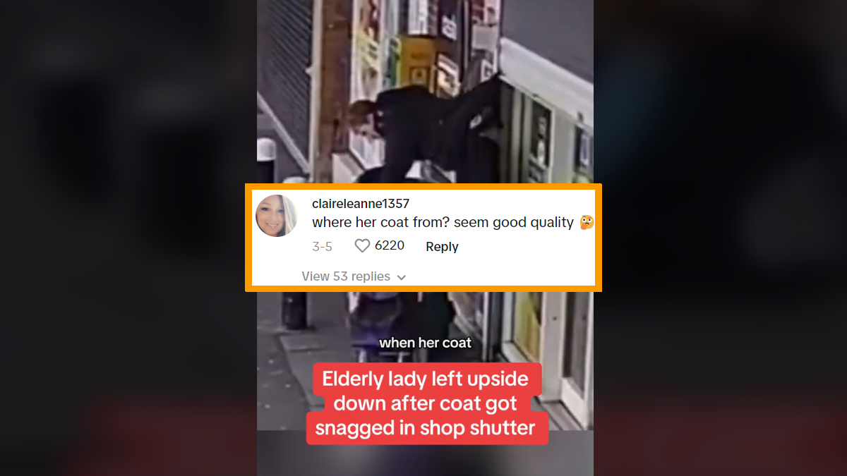 TikTok of lady stuck in shop shutter