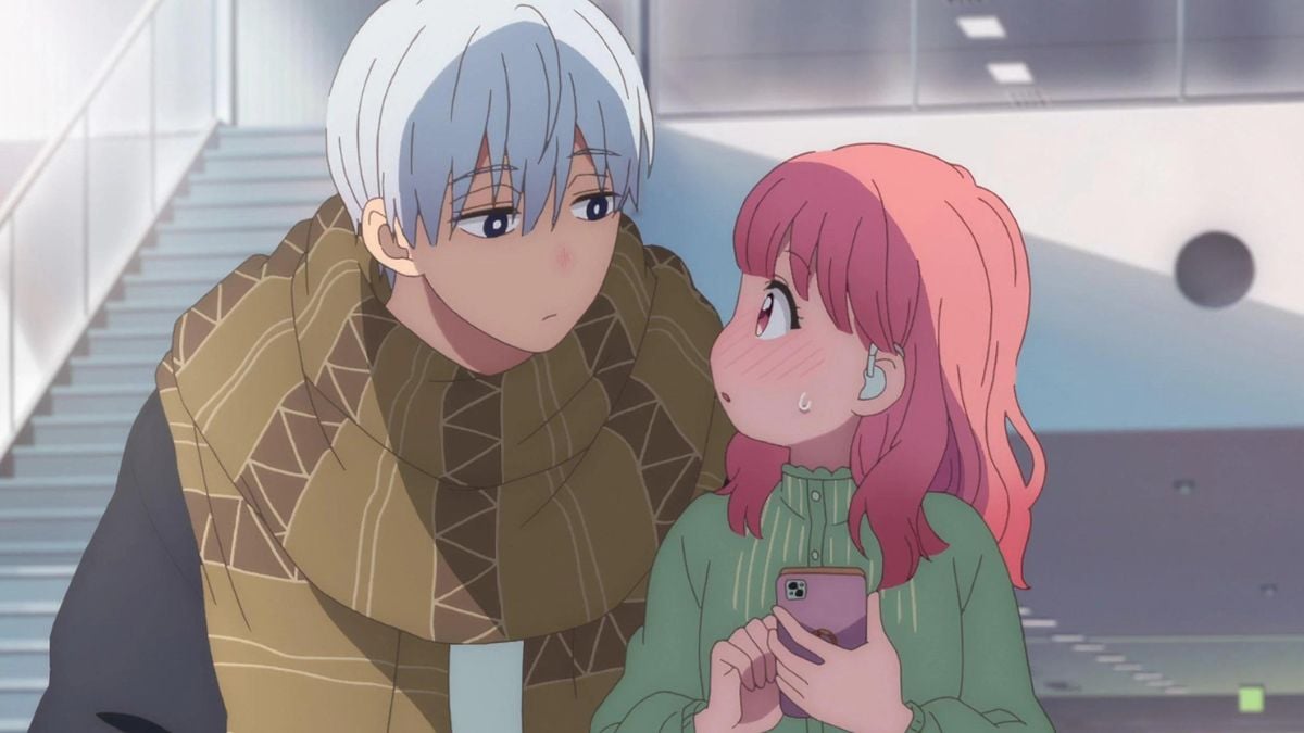 Yuki and Itsumi in a sign of affection anime