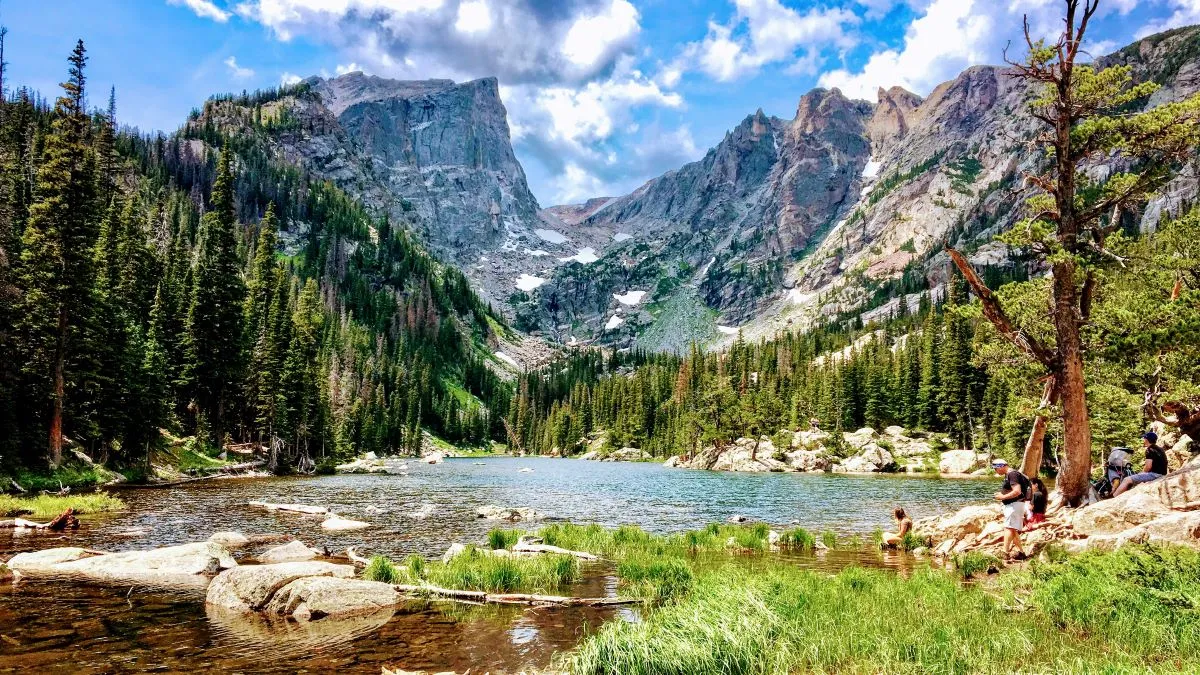 Gorgeous Dream Lake in Colorado's Rocky Mountain National Park in Summer.