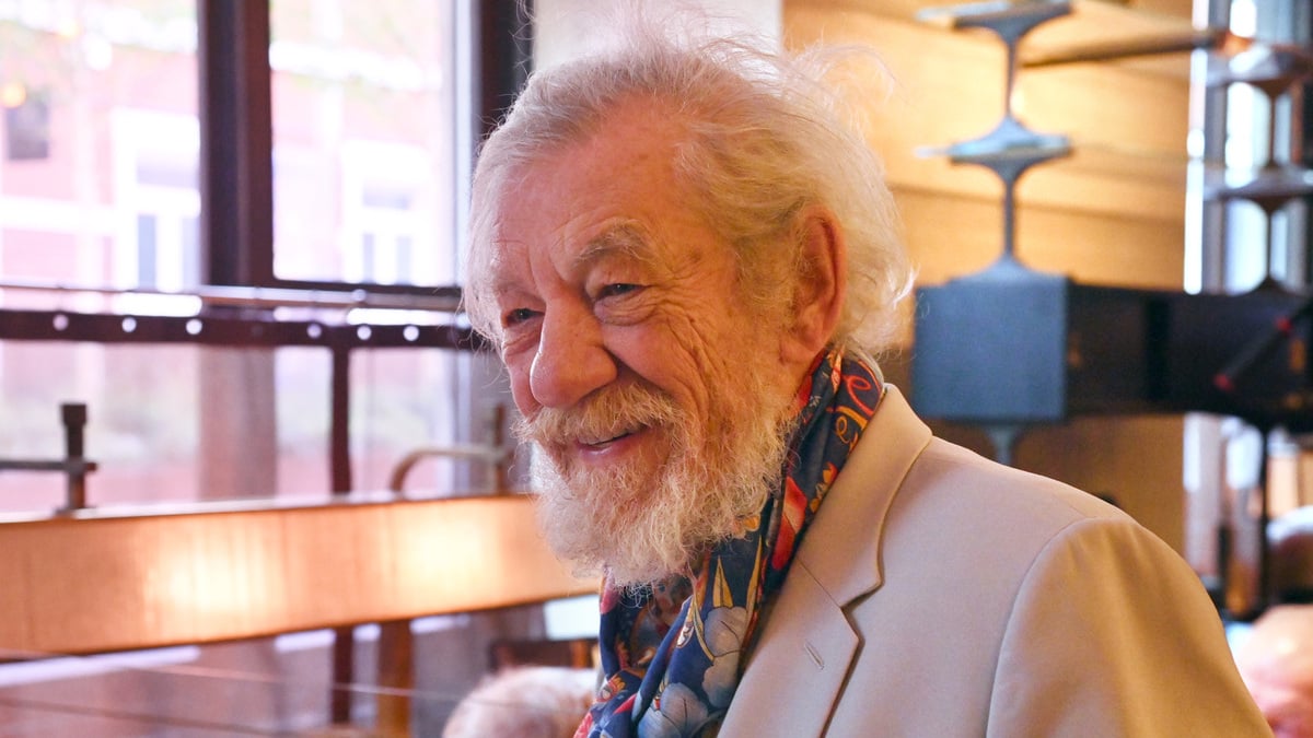 Sir Ian McKellen attends "The Delaunay Presents An Evening With" in collaboration with Denville Hall, the residential home for all members of the theatrical profession, at The Delaunay, Aldwych, on April 21, 2024 in London, England.