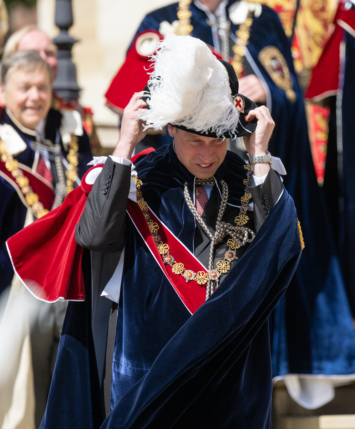 WINDSOR, ENGLAND - JUNE 17: Prince William, Prince of Wales attends the Order Of The Garter Service at Windsor Castle on June 17, 2024 in Windsor, England.