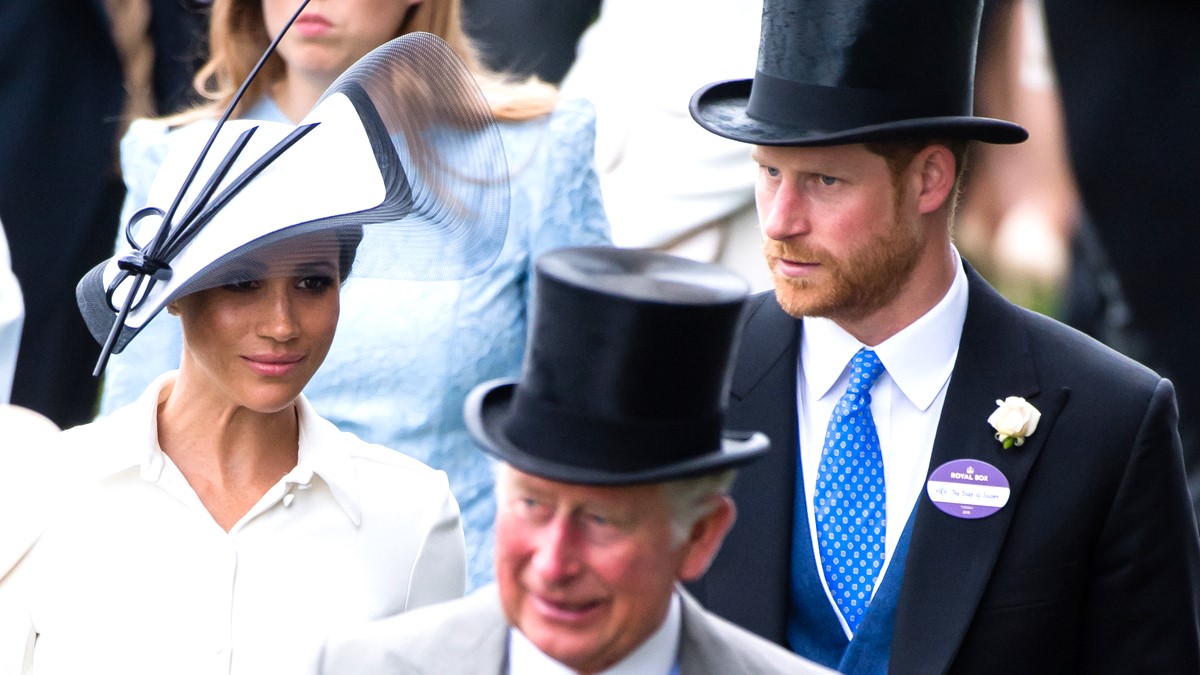 Meghan, Duchess of Sussex, Prince Charles, Prince of Wales and Prince Harry, Duke of Sussex attend Royal Ascot Day 1 at Ascot Racecourse on June 19, 2018 in Ascot, United Kingdom.
