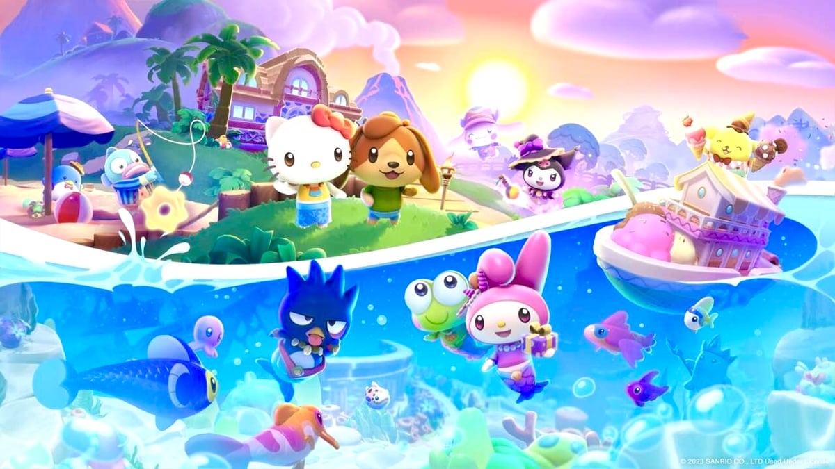 Characters of the popular game ‘Hello Kitty Island Adventure’ on the promotional poster