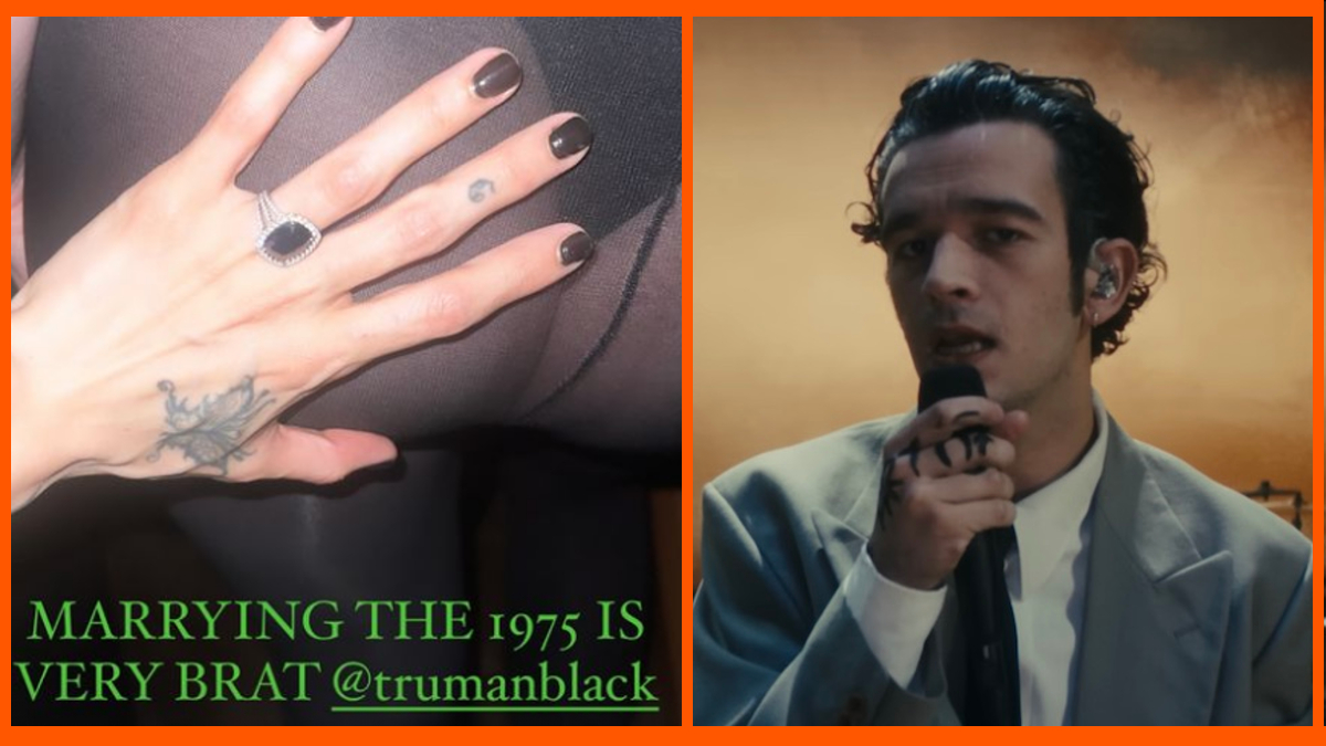 Gabbriette showing off her engagement ring and Matty Healy from The 1975's Part of the Band