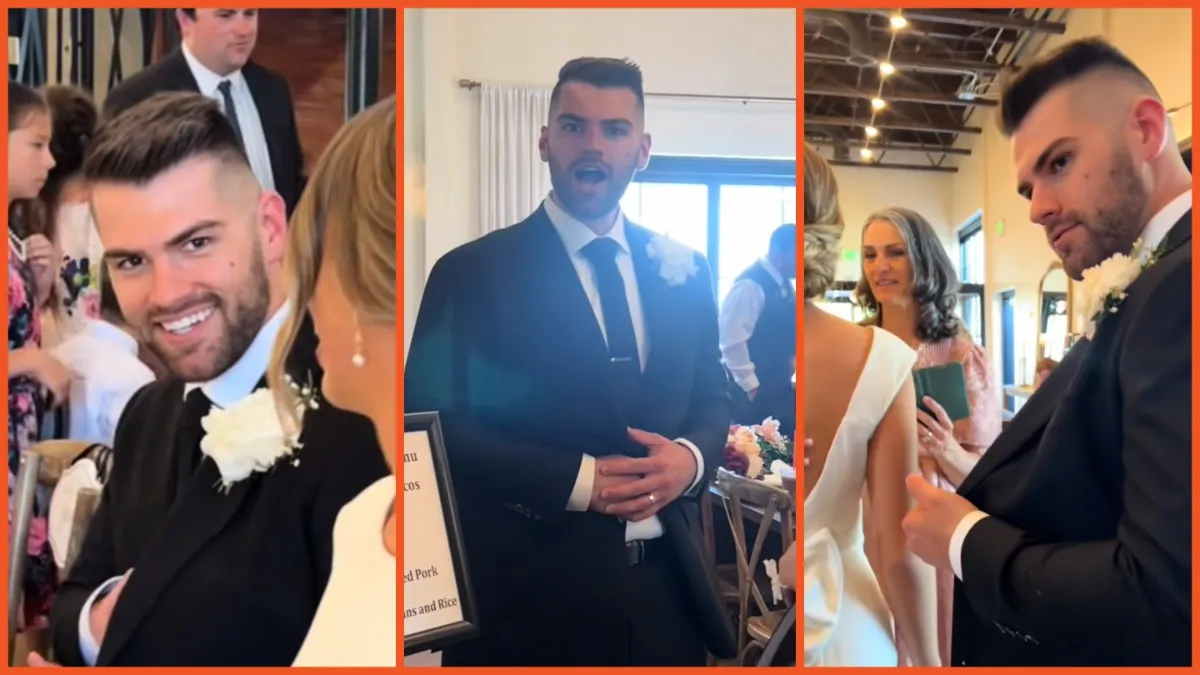 'You know he was HYPED for the wedding night': Bride has her friends pass groom spicy pics of her throughout the evening