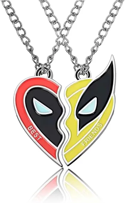 Deadpool and Wolverine's matching necklace.
