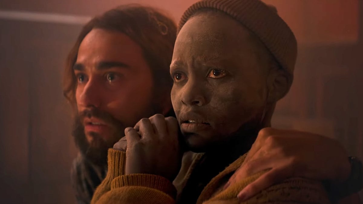 Lupita Nyong'o character looking terrified in Quiet Place: Day One.