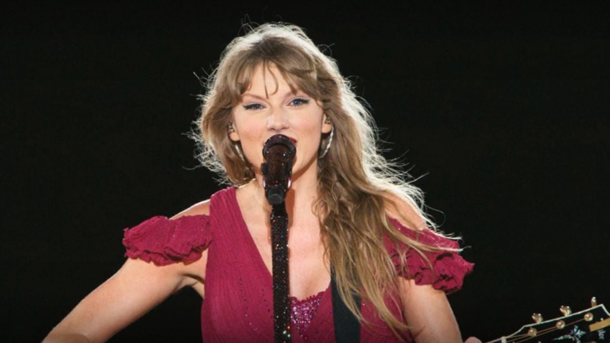 Taylor Swift performing "Our Song" during the acoustic set in the Eras Tour