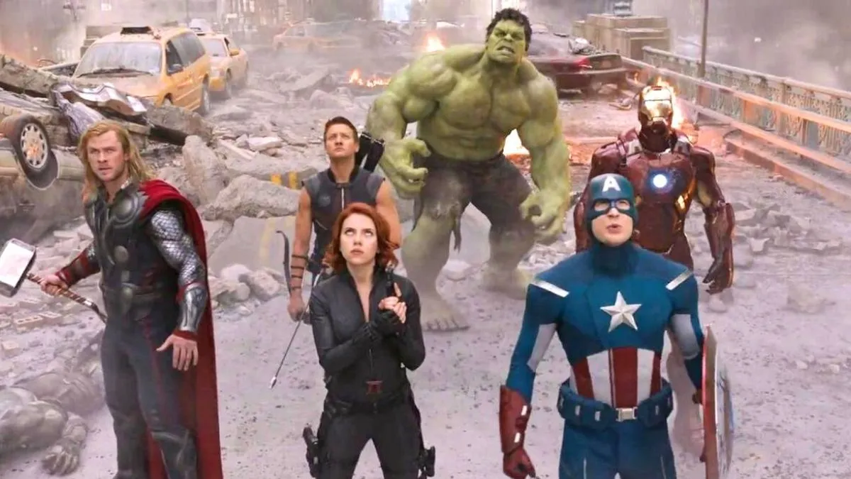 The Avengers fight in the Battle of New York in the 2012 film