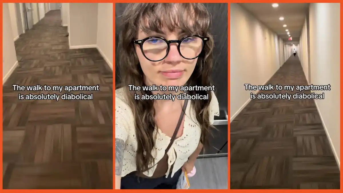 'What in the back rooms?': Woman's walk from elevator to her apartment is an actual endurance test