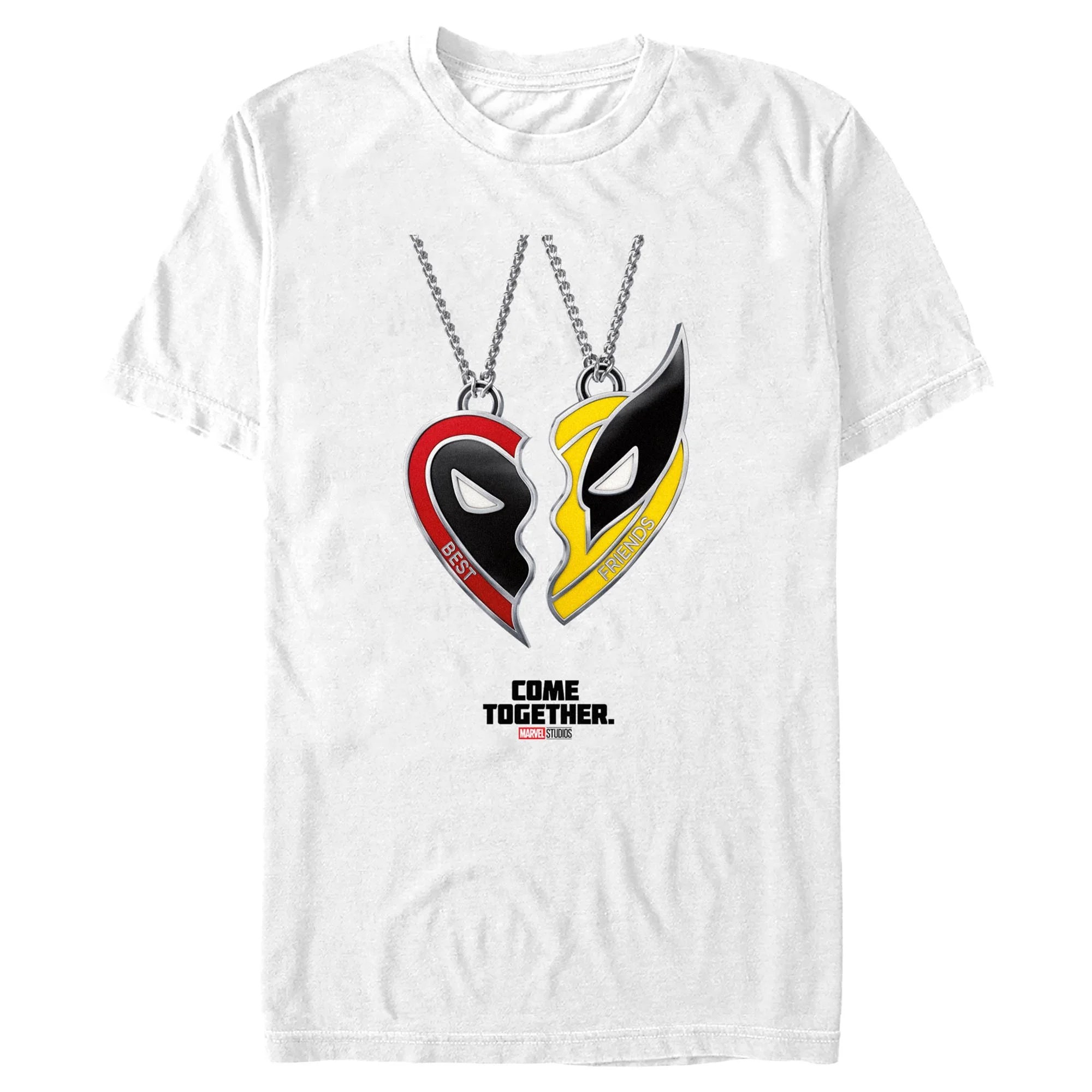 Deadpool and Wolverine's white graphic tee.