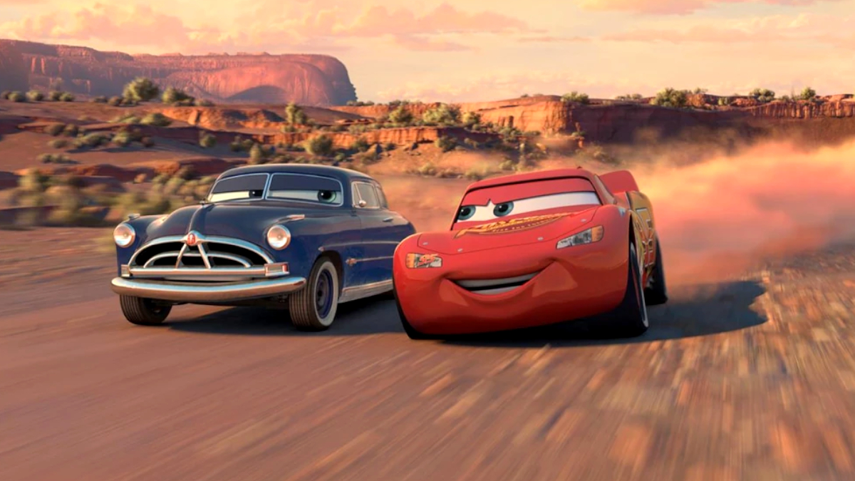 Doc Hudson and Lightning McQueen in Cars