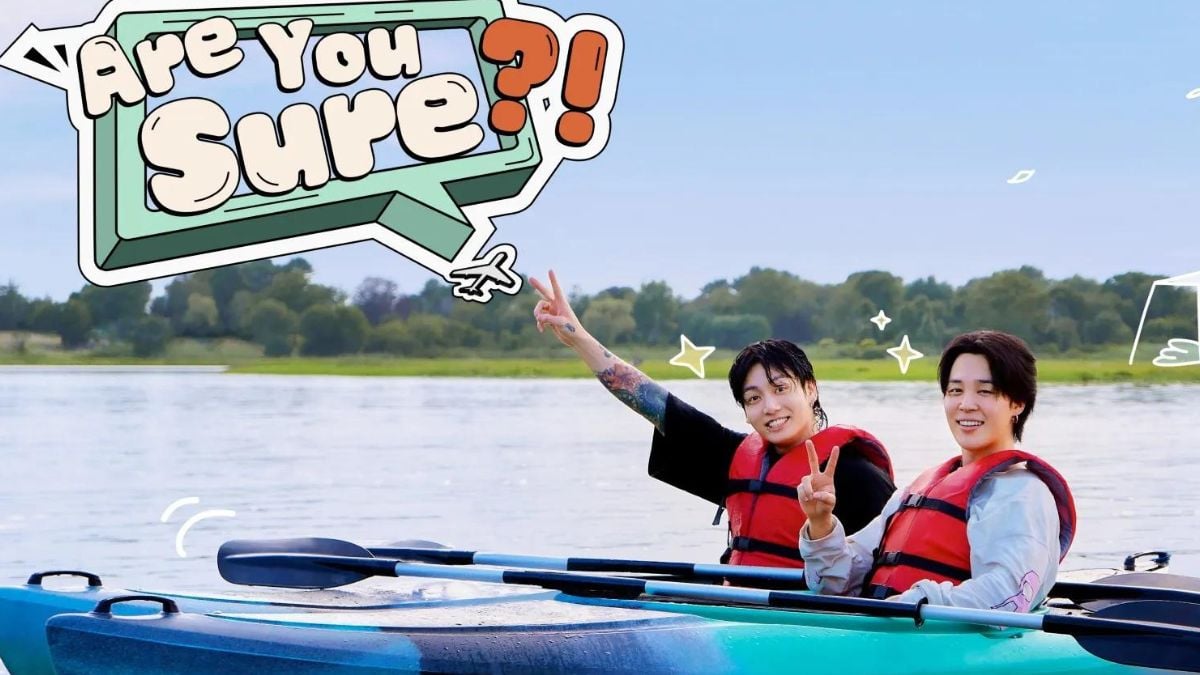 BTS' Jimin and Jungkook on a boat for their variety show "Are You Sure?!"