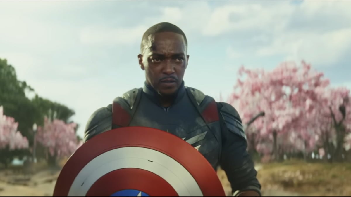 Sam Wilson's Captain America holding the shield.