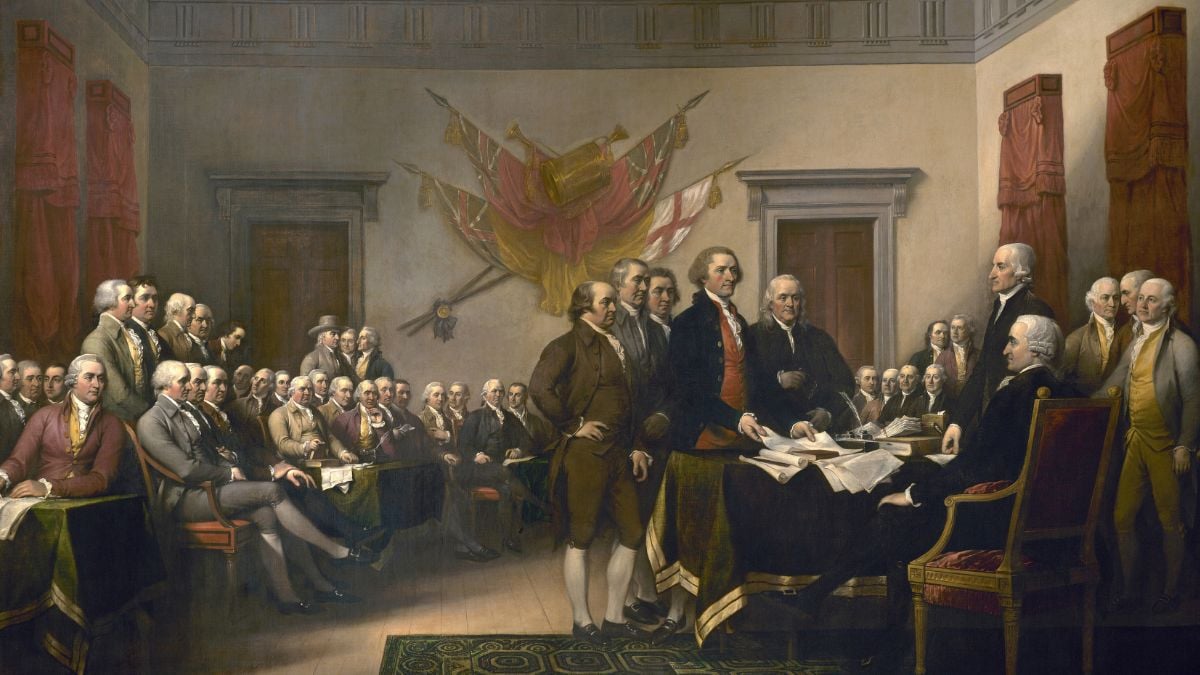 Signing the Declaration of Independence, July 4th, 1776 (Photo by Art Images via Getty Images)
