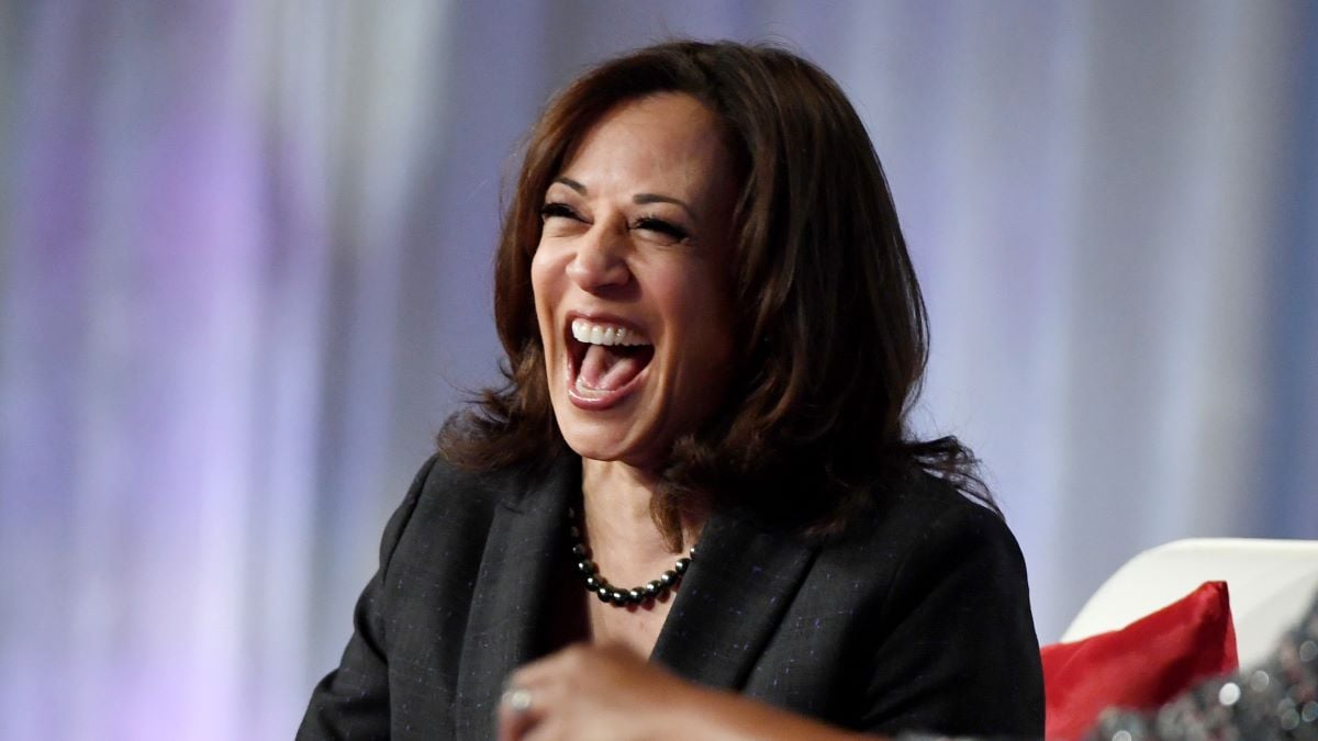 U.S. Sen. Kamala Harris (D-CA) laughs while speaking at the "Conversations that Count" event during the Black Enterprise Women of Power Summit at The Mirage Hotel & Casino on March 1, 2019 in Las Vegas, Nevada. Harris is campaigning for the 2020 Democratic nomination for president. (Photo by Ethan Miller/Getty Images)