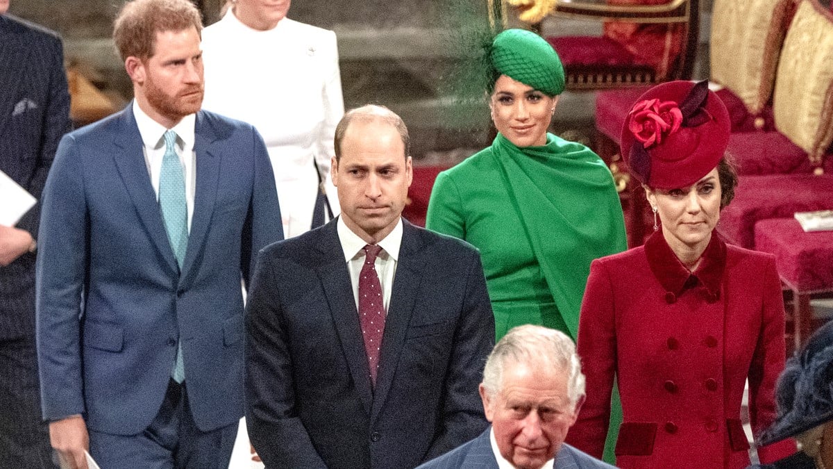 LONDON, ENGLAND - MARCH 09: Prince Harry, Duke of Sussex, Meghan, Duchess of Sussex, Prince William, Duke of Cambridge, Catherine, Duchess of Cambridge and Prince Charles, Prince of Wales attend the Commonwealth Day Service 2020 on March 9, 2020 in London, England.