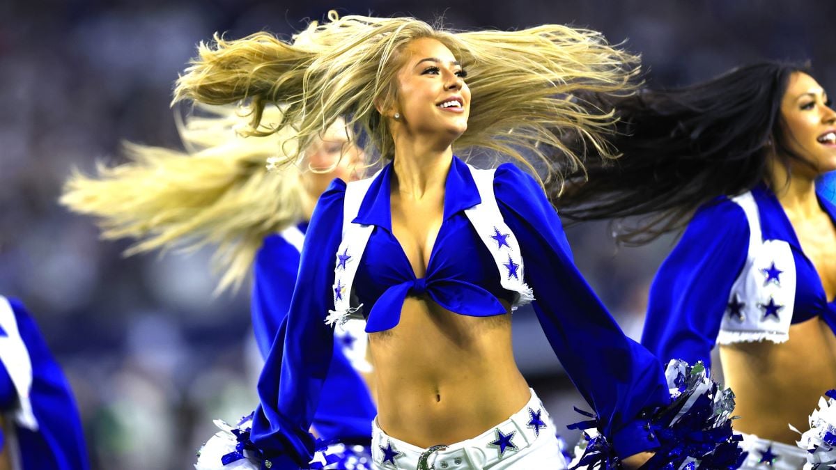 The Dallas Cowboys Cheerleaders perform at AT&T Stadium on December 30, 2023 in Arlington, Texas. (Photo by Ron Jenkins/Getty Images)