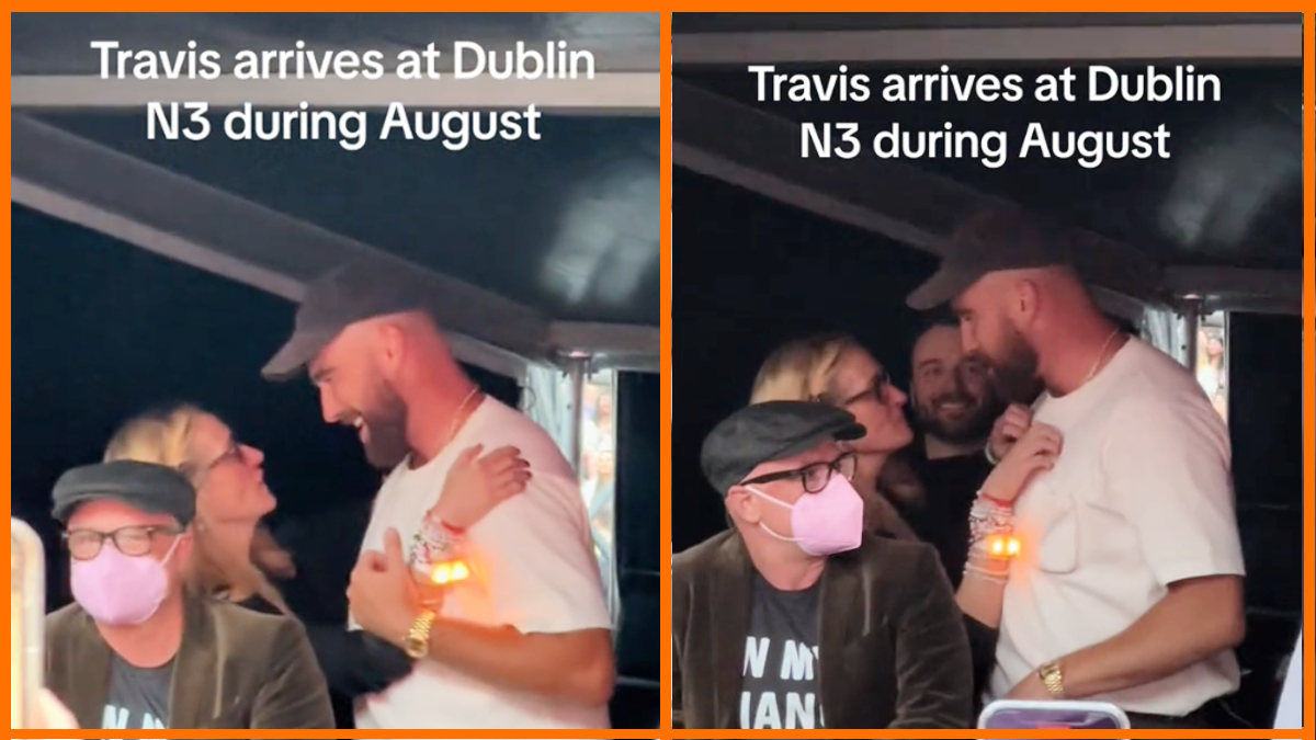Julia Roberts chatting with Travis Kelce at The Eras Tour