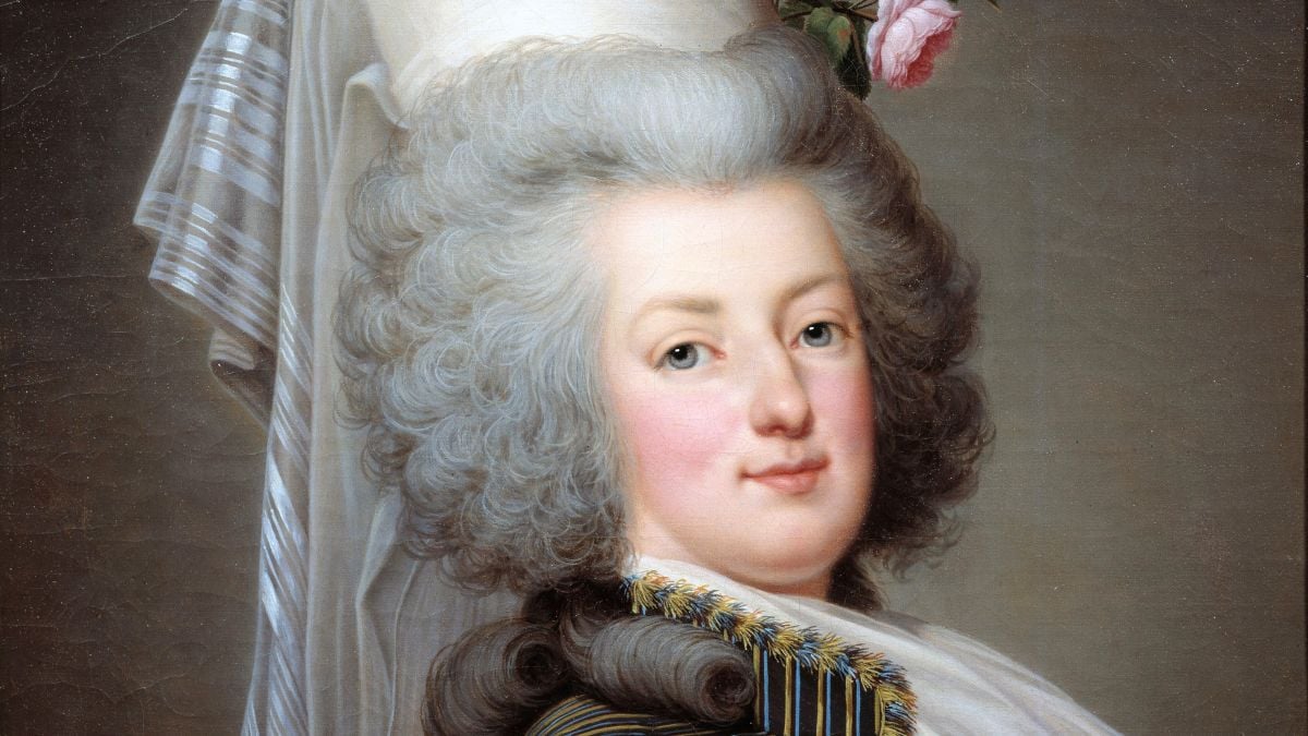 Portrait of Marie Antoinette, Queen of France (1755-1793), in hunting costume - Painting by the Swedish painter, Adolf Wertmuller (1751-1811), 1788 - Oil on canvas - 0,65 x 0,53 m - Castle Museum, Versailles, France (Photo by Leemage/Corbis via Getty Images)