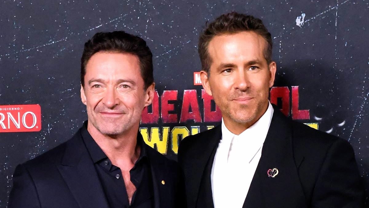 Hugh Jackman and Ryan Reynolds attend the world premiere of "Deadpool & Wolverine" at Lincoln Center on July 22, 2024 in New York City.
