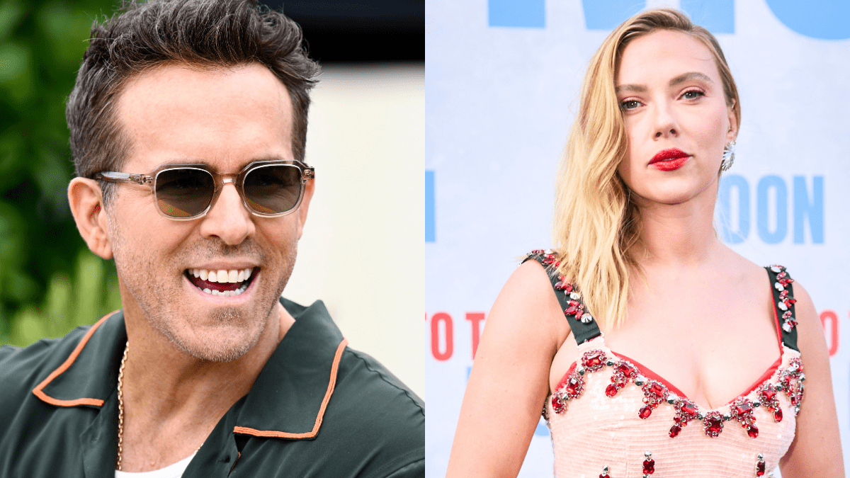 Ryan Reynolds attends the photocall for "Deadpool & Wolverine" at the IET Building, Savoy Place on July 12, 2024 in London, England/Scarlett Johansson attends the German premiere of "TO THE MOON" at Zoo Palast on July 10, 2024 in Berlin, Germany.