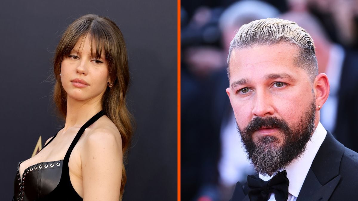 Images of Mia Goth and Shia LaBeouf side by side