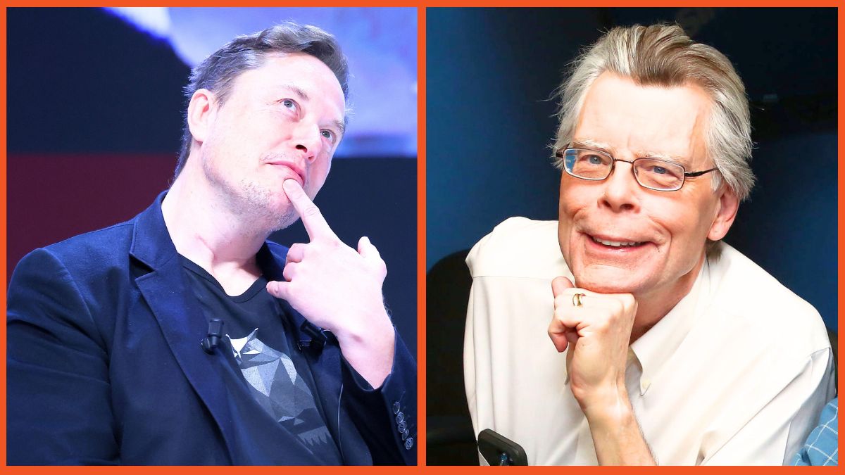 NEW YORK, NY - SEPTEMBER 26: (EXCLUSIVE COVERAGE) Author Stephen King visits the SiriusXM Studios on September 26, 2017 in New York City. (Photo by Astrid Stawiarz/Getty Images) CANNES, FRANCE - JUNE 19: Elon Musk attends 'Exploring the New Frontiers of Innovation: Mark Read in Conversation with Elon Musk' session during the Cannes Lions International Festival Of Creativity 2024 - Day Three on June 19, 2024 in Cannes, France. (Photo by Marc Piasecki/Getty Images)