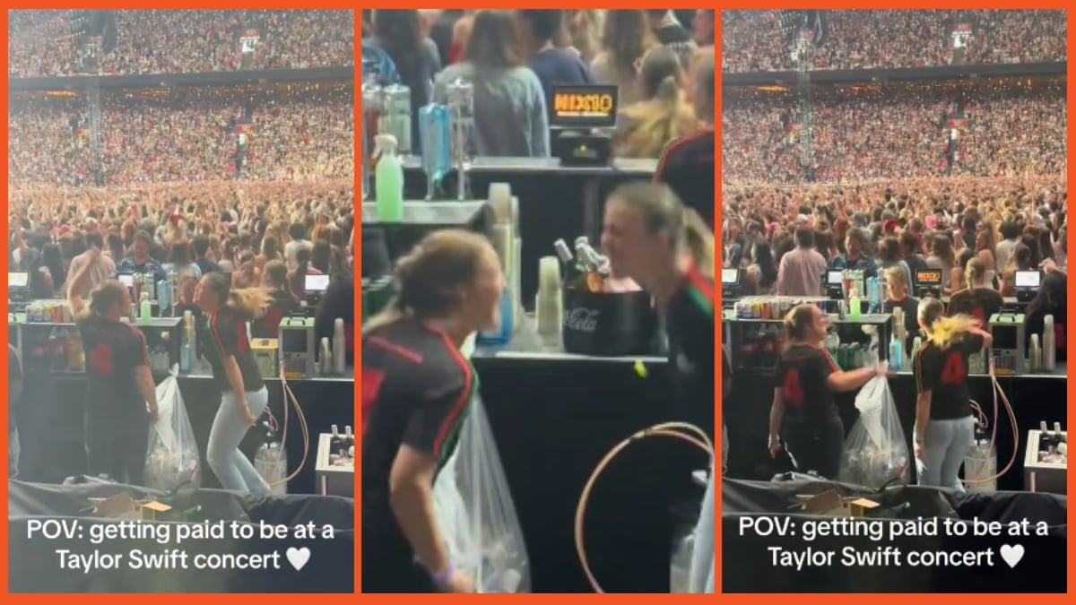 Two employees dancing while working at Taylor Swift's Eras Tour is getting TikTok's attention