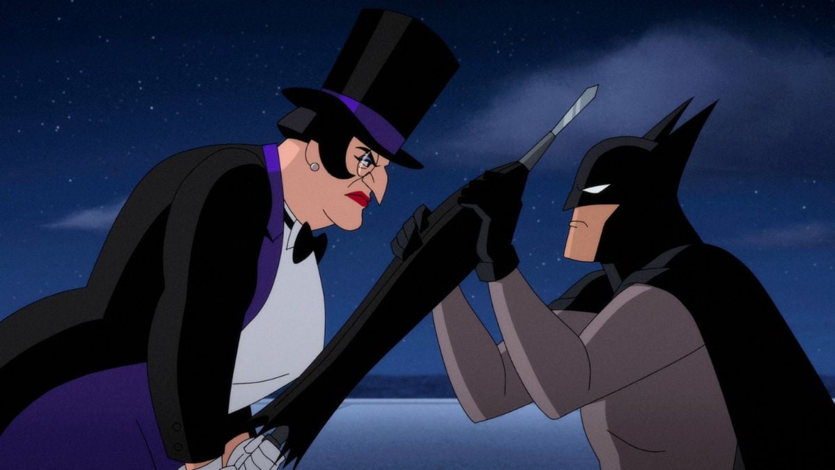 The Penguin and the Dark Knight in Batman Caped Crusader