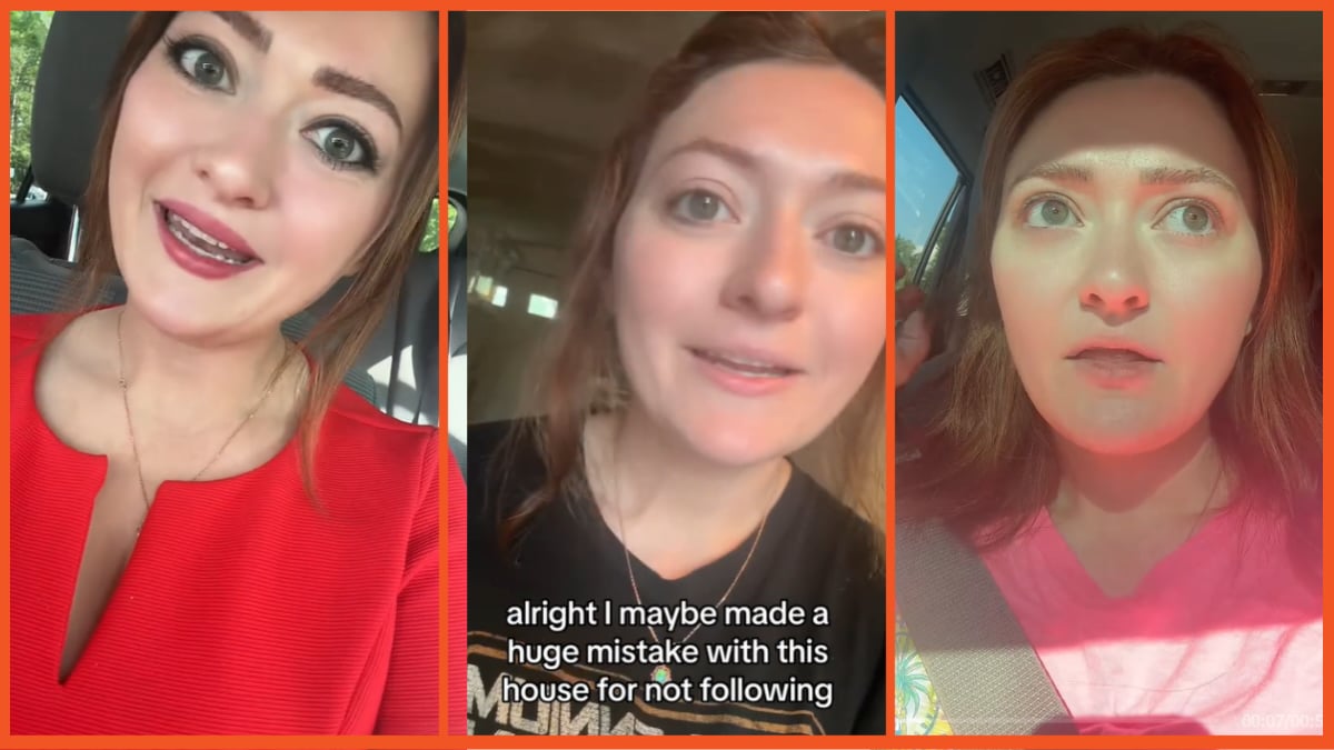 Three images of a TikTok video, side by side