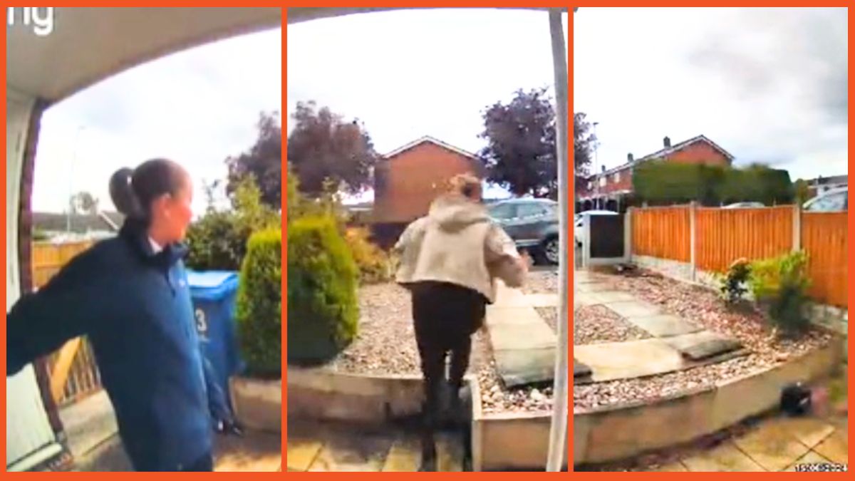 ‘It honestly gets funnier the more you watch it’: Woman running late for work dashes from house, but it goes horribly, hilariously wrong