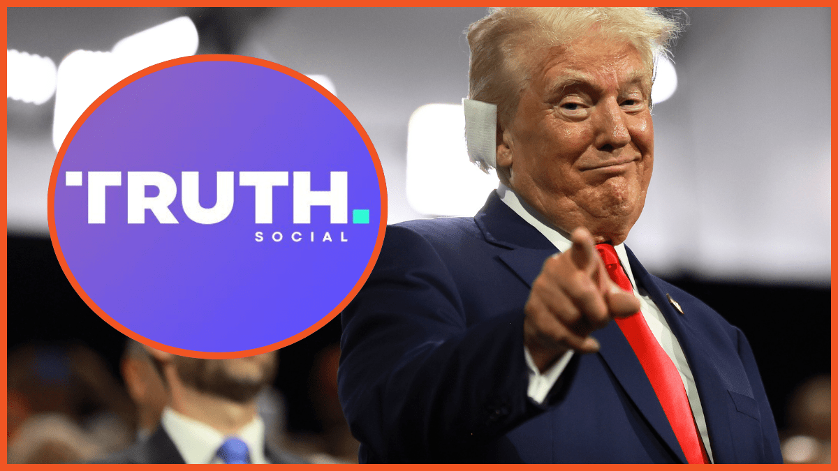 Donald Trump and Truth Social logo