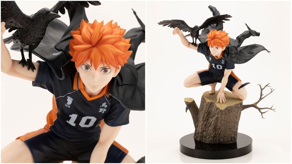 Side by side images of a Shoyo Hinata figure from Haikyuu!!
