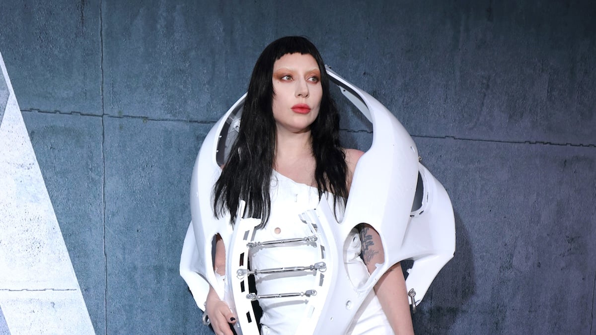 Lady Gaga dressed artistically at the Gaga Chromatica Ball