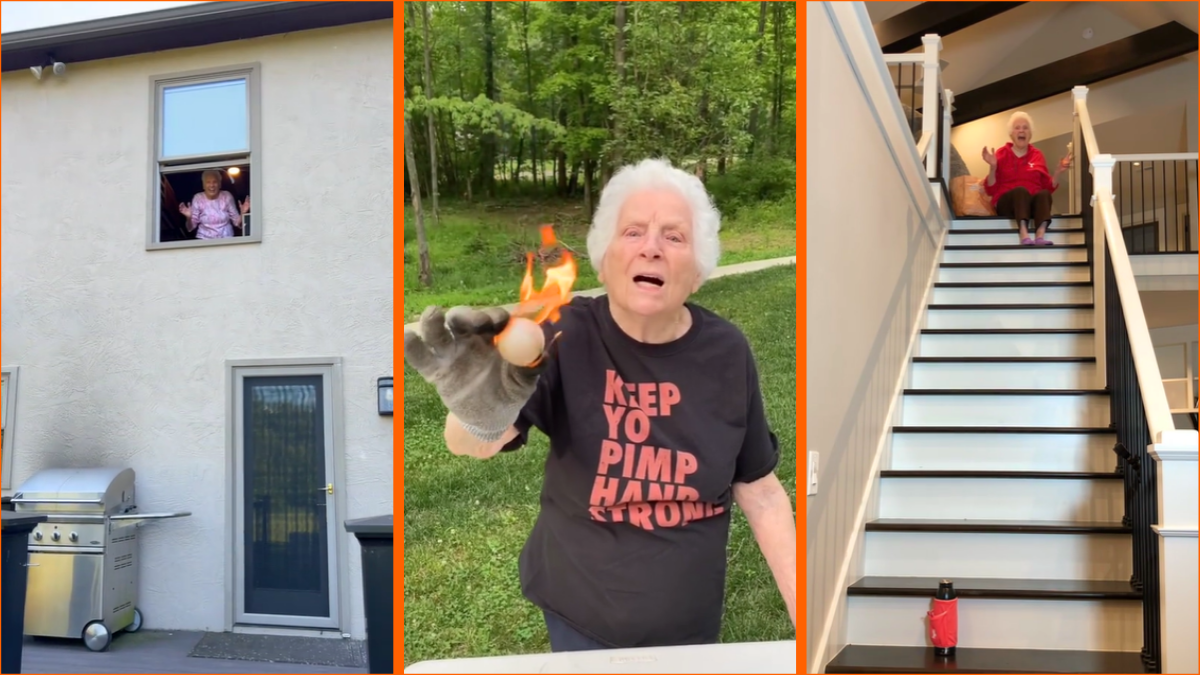 Olympic-level grandma puts every viral trick-shot account to shame