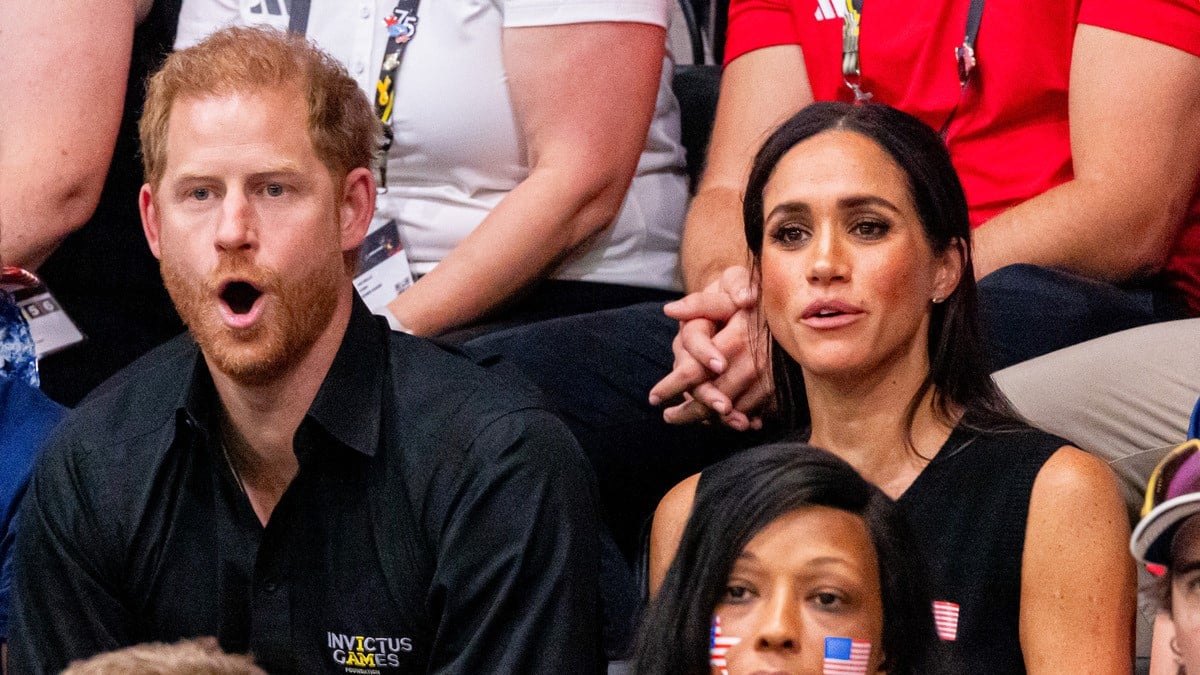 Prince Harry, Duke of Sussex and Meghan Duchess of Sussex are seen at the wheelchair basketball final between the United States and France during day four of the Invictus Games on September 13, 2023 in Dusseldorf, Germany.