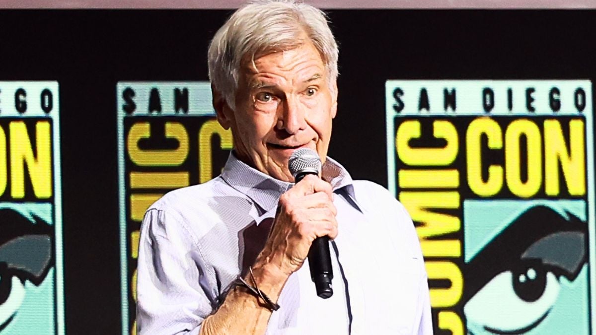 Harrison Ford speaks onstage at the Marvel Studios Panel during 2024 Comic-Con International at San Diego Convention Center on July 27, 2024 in San Diego, California.